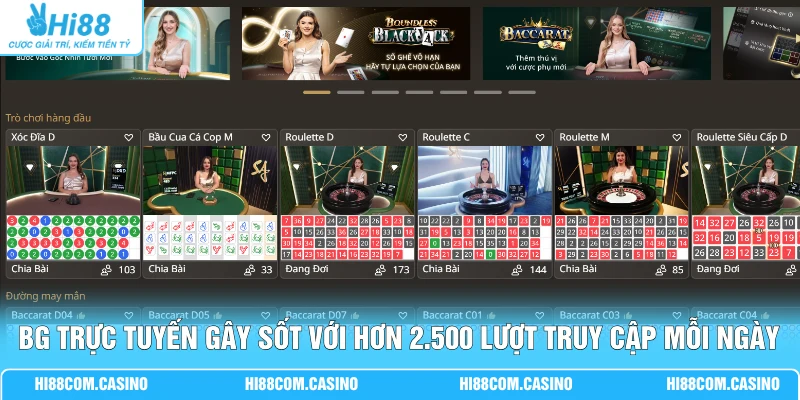 BG Trực Tuyến - Sảnh Cược Bùng Nổ Nhận Ngay 50 Tỷ Đồng BG trực tuyến gây sốt với hơn 2.500 lượt truy cập mỗi ngày