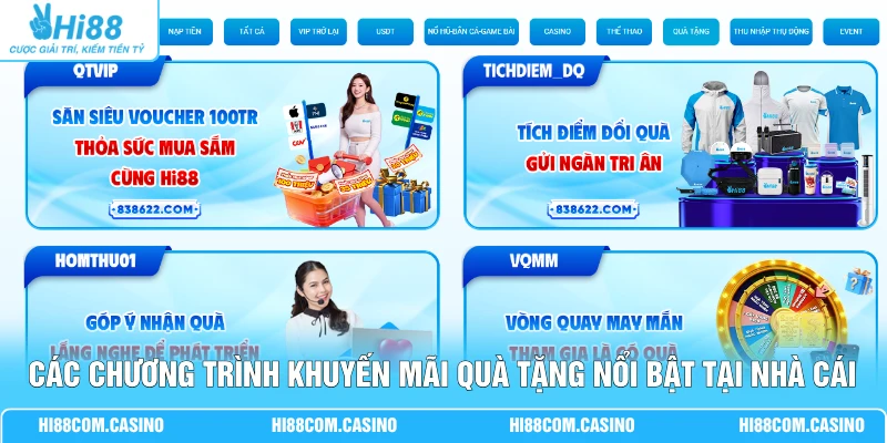 Khuyến Mãi Quà Tặng - Voucher Mua Sắm Lên Đến 100 Triệu Các chương trình khuyến mãi quà tặng nổi bật tại nhà cái