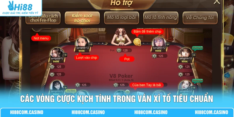 Xì Tố - Nắm Vững 4 Cách Chơi Cơ Bản Cho Hội Viên Mới Các vòng cược kịch tính trong ván xì tố tiêu chuẩn