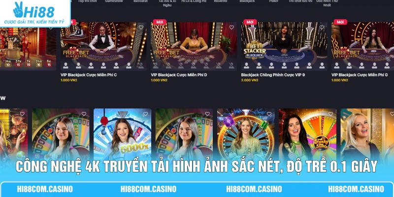 BG Trực Tuyến - Sảnh Cược Bùng Nổ Nhận Ngay 50 Tỷ Đồng Công nghệ 4K truyền tải hình ảnh sắc nét, độ trễ 0.1 giây