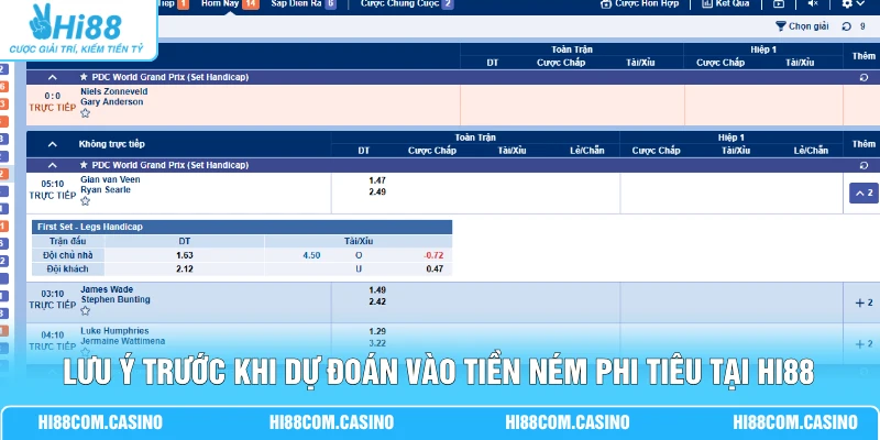 Chơi Cá Cược Ném Phi Tiêu - Rinh Tiền Triệu Về Tài Khoản Lưu ý trước khi dự đoán vào tiền ném phi tiêu tại Hi88