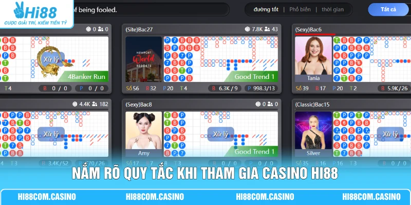 BG Trực Tuyến - Sảnh Cược Bùng Nổ Nhận Ngay 50 Tỷ Đồng Nắm rõ quy tắc khi tham gia casino Hi88