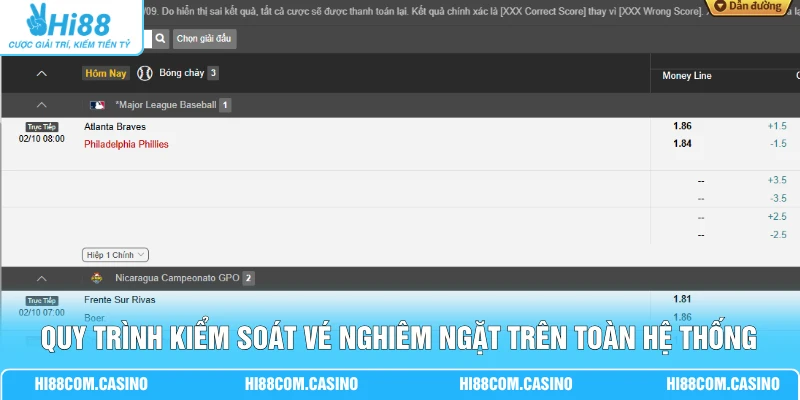 Cá Cược Bóng Chày - Chi Tiết 4 Loại Kèo Tại Sảnh Thể Thao Quy trình kiểm soát vé nghiêm ngặt trên toàn hệ thống