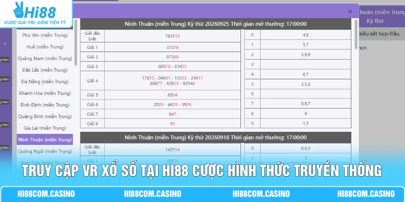 Hướng Dẫn Chơi VR Xổ Số Rinh Ngay 50 Triệu Đồng Cực Dễ Truy cập VR xổ số tại Hi88 cược hình thức truyền thống ba miền